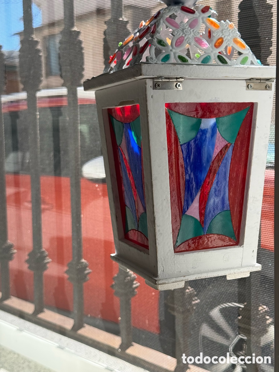 Vintage: Portavelas de vitral artesanal - Foto 6