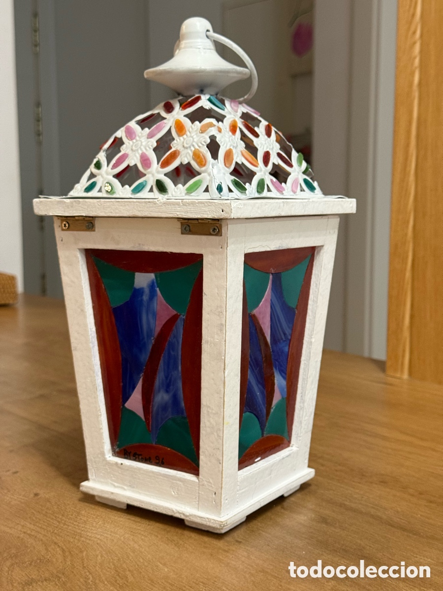 Vintage: Portavelas de vitral artesanal - Foto 18
