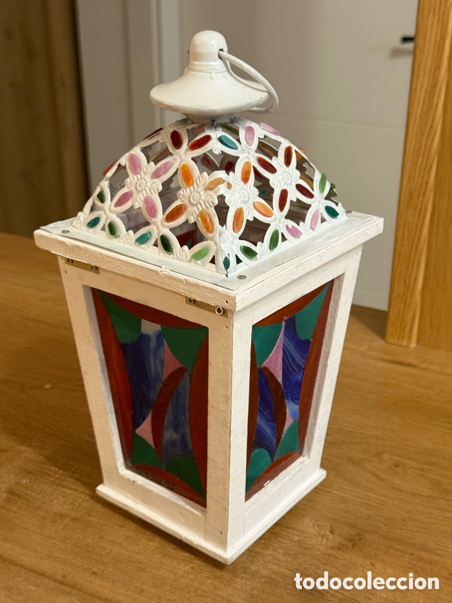 Vintage: Portavelas de vitral artesanal - Foto 23