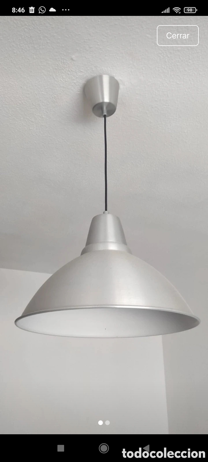 Vintage: Lampara techo metalica - Foto 2