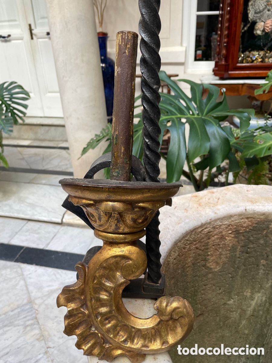 Vintage: Pareja remakes de madera dorada siglo XIX - Foto 2