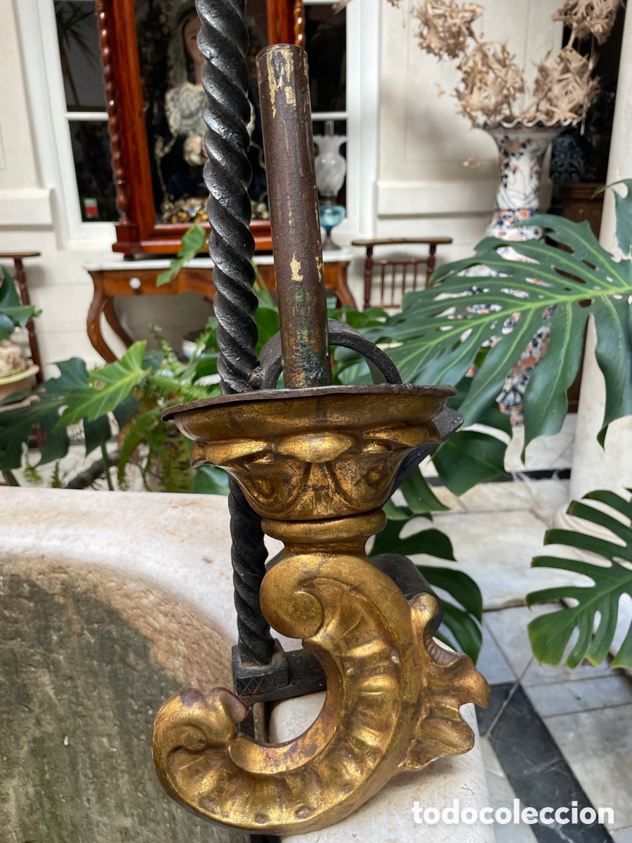 Vintage: Pareja remakes de madera dorada siglo XIX - Foto 3