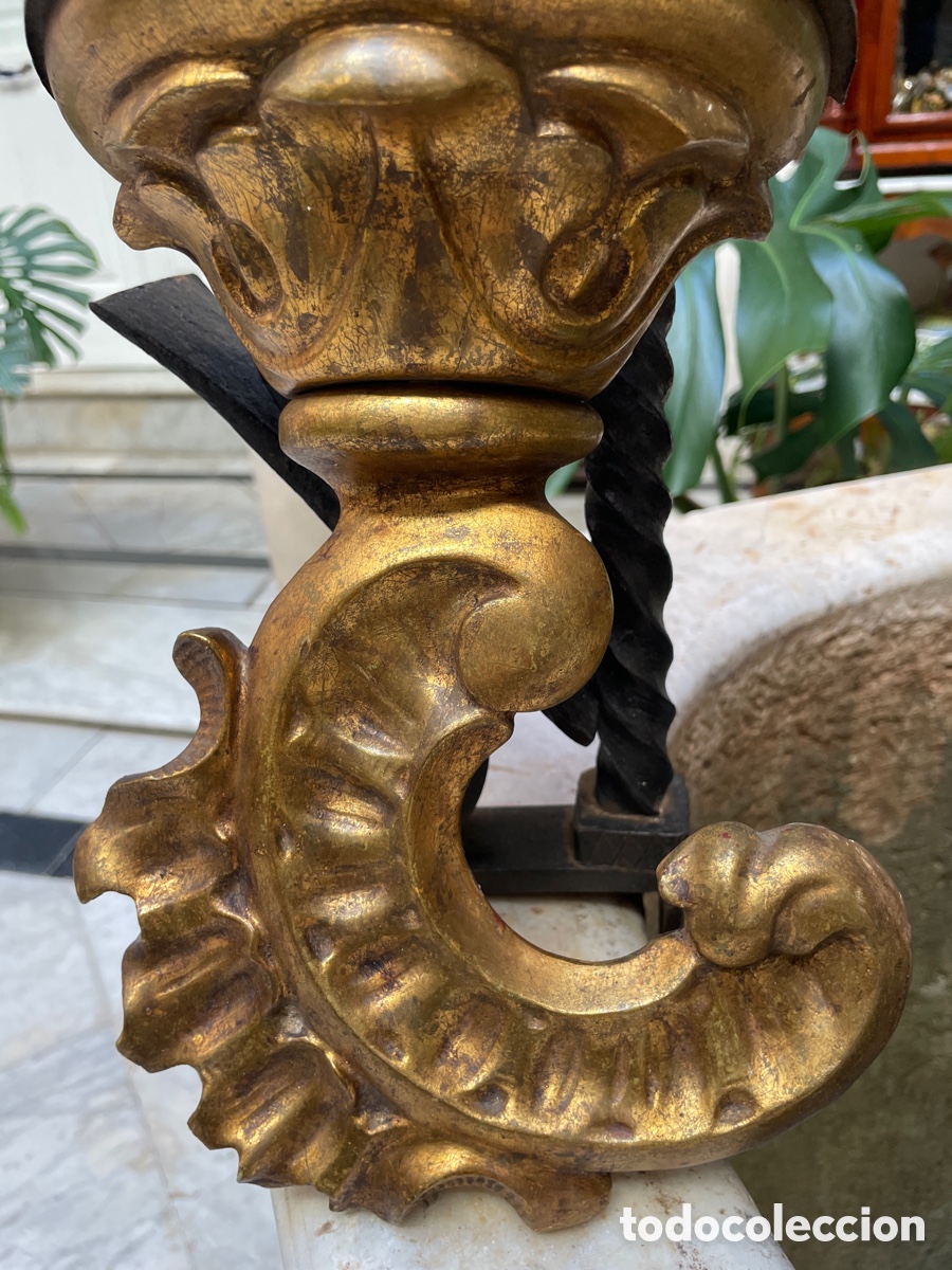 Vintage: Pareja remakes de madera dorada siglo XIX - Foto 5