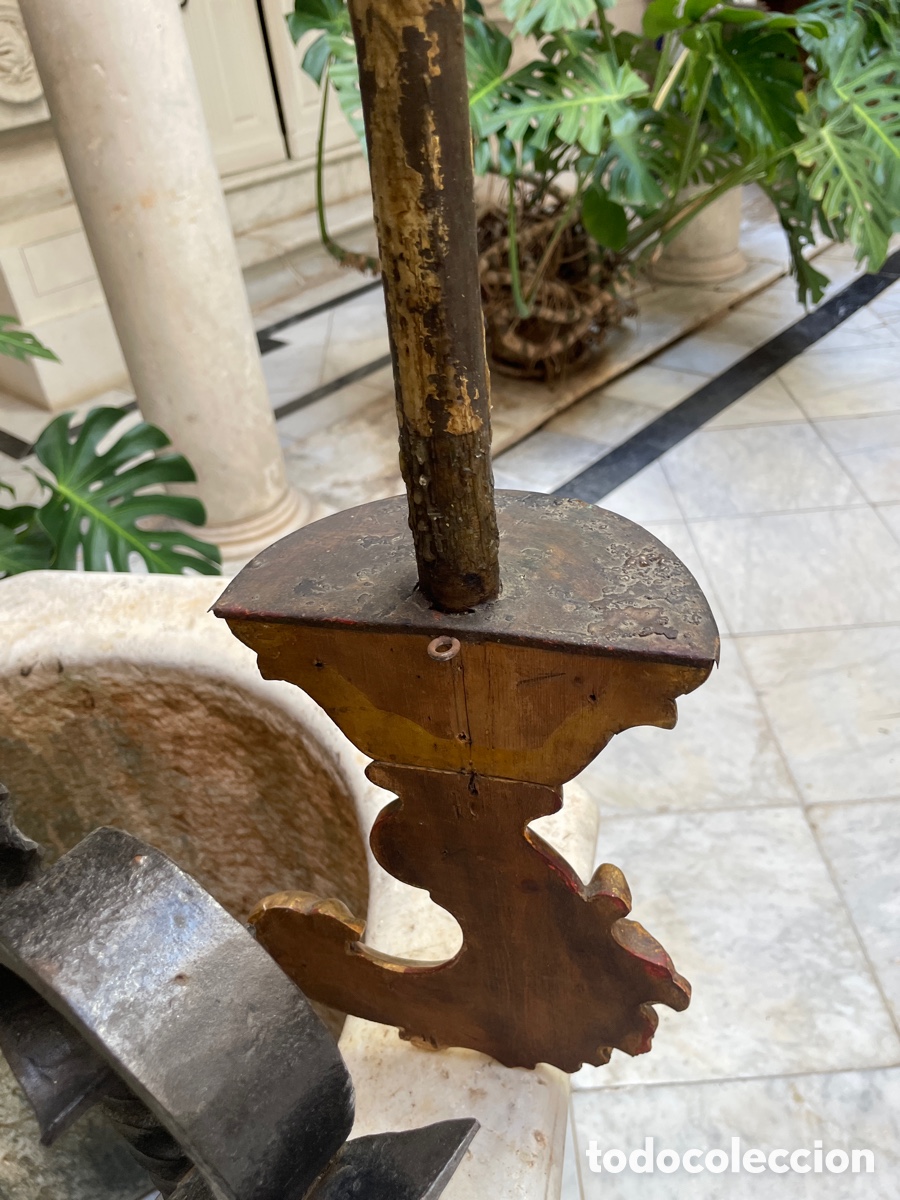Vintage: Pareja remakes de madera dorada siglo XIX - Foto 6