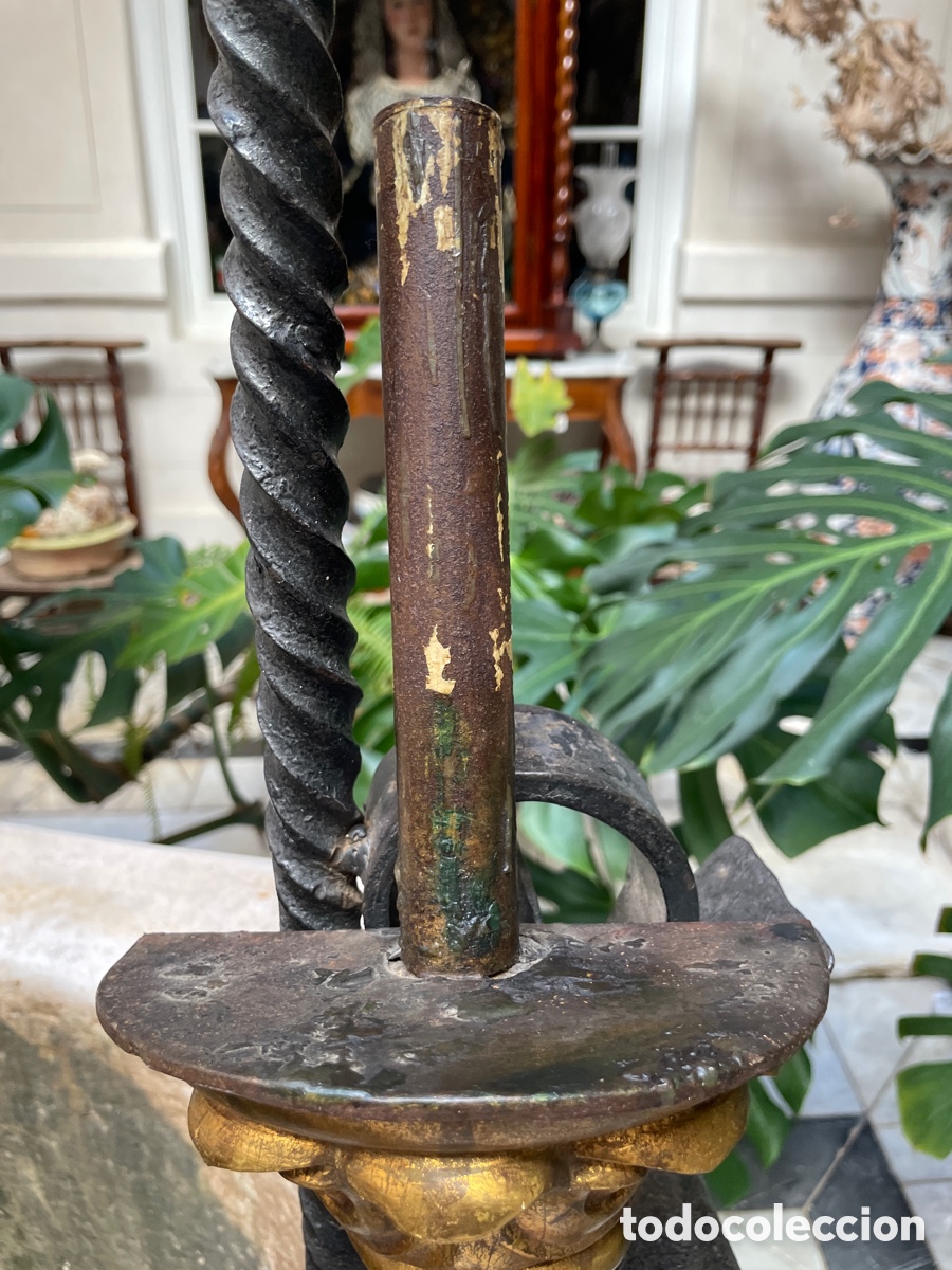 Vintage: Pareja remakes de madera dorada siglo XIX - Foto 7