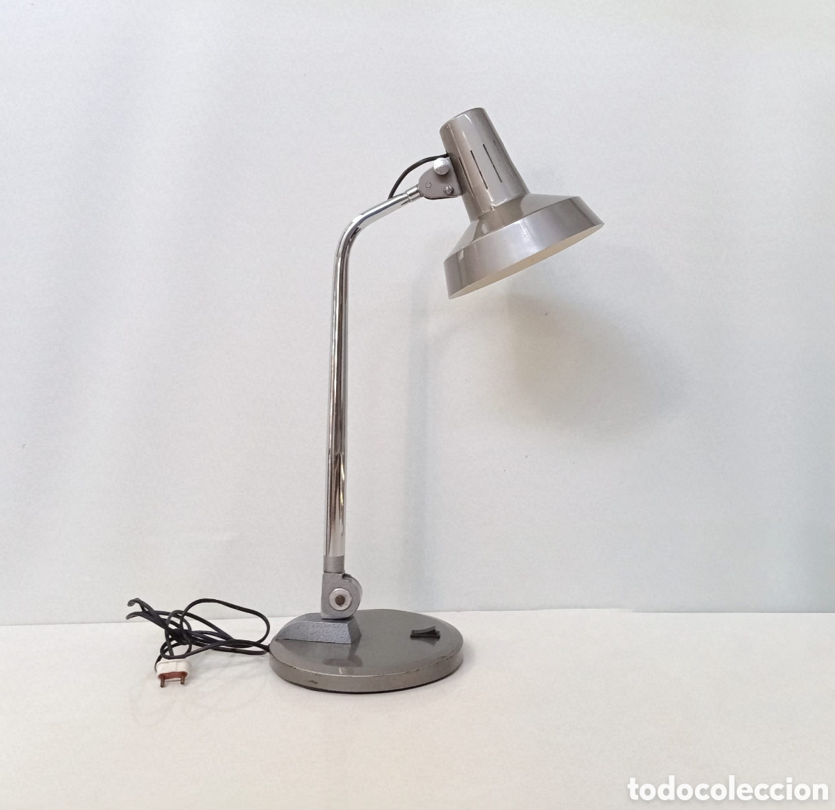 Vintage: LAMPARA FASE FARO 70 A&Ntilde;OS 60 / GRIS VINTAGE SOBREMESA ESCRITORIO FLEXO MODERN MID CENTURY INDUSTRIAL