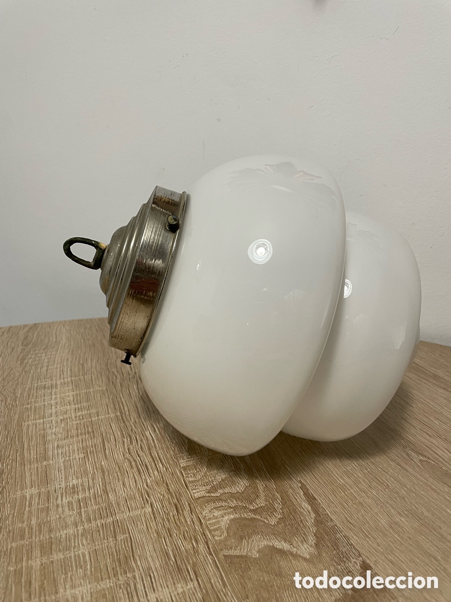 Vintage: L&Aacute;MPARA OPALINA BLANCA - Foto 3