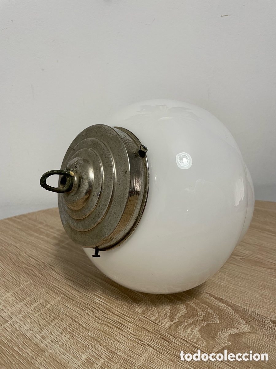 Vintage: L&Aacute;MPARA OPALINA BLANCA - Foto 4
