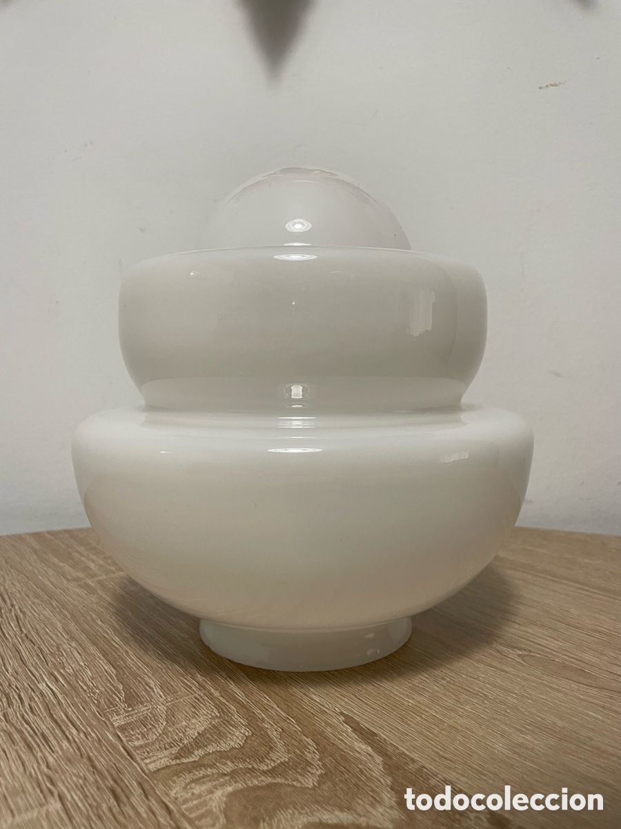 Vintage: L&Aacute;MPARA OPALINA BLANCA - Foto 5
