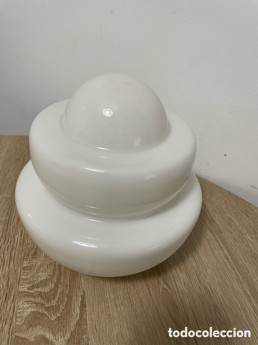 Vintage: L&Aacute;MPARA OPALINA BLANCA - Foto 6