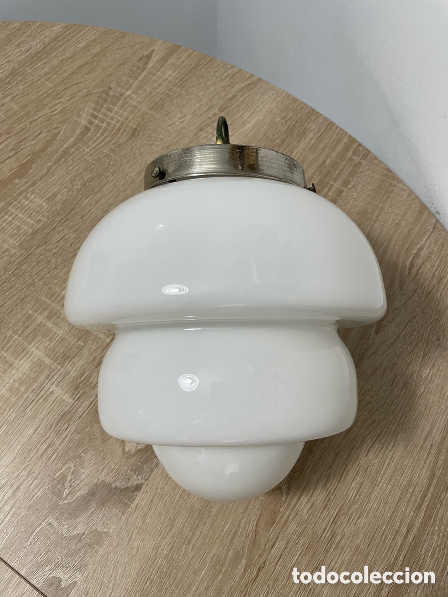 Vintage: L&Aacute;MPARA OPALINA BLANCA