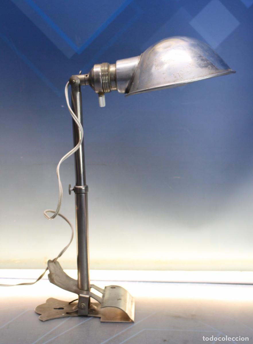 Vintage: L&aacute;mpara de pinza art dec&oacute;. L&aacute;mpara de escritorio, estudiante, atelier, industrial. A&ntilde;os 20-30.