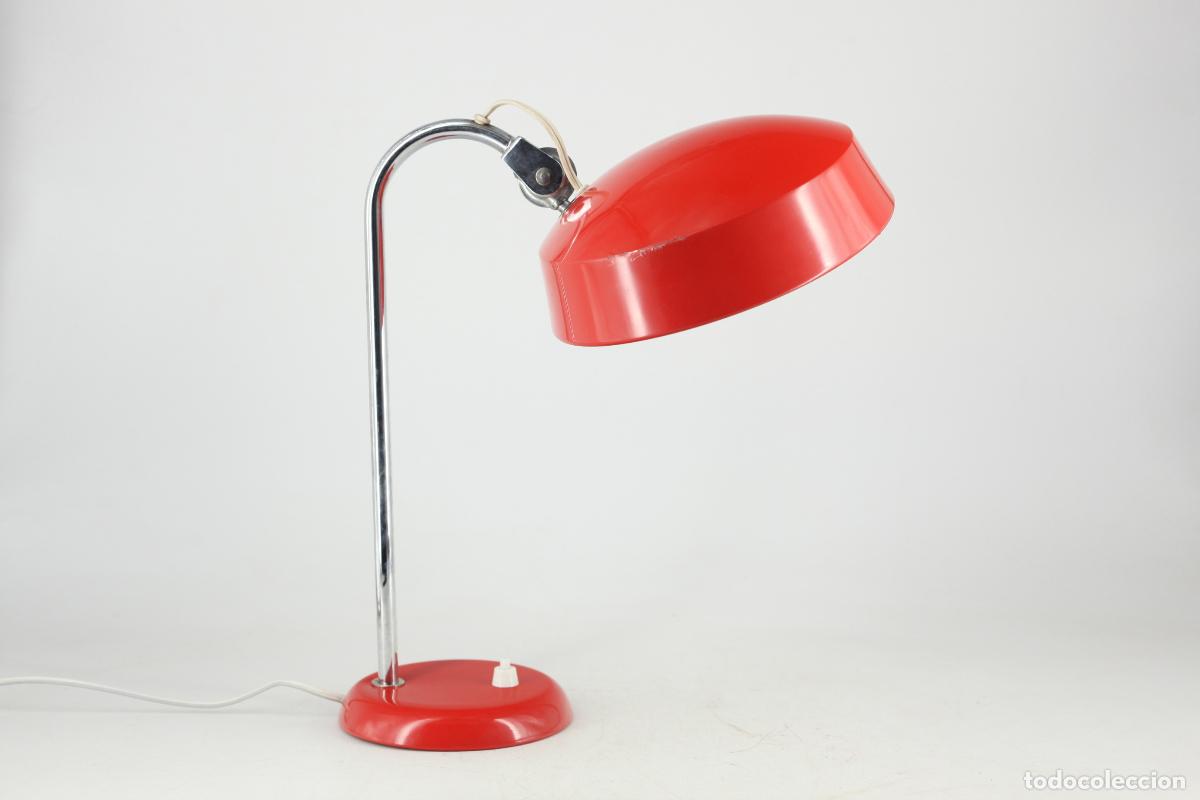 Vintage: lampara Lupela 248 sobremesa rojo vintage retro fase Espa&ntilde;a 60's