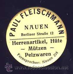 Vintage: Espejo de bolsillo con publicidad de PAUL FLEISCHMANN - Foto 1