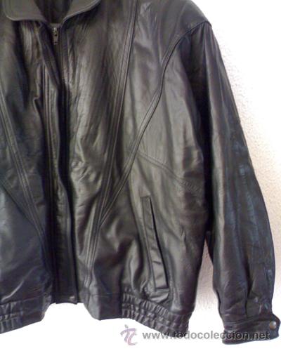 Vintage: CHAQUET&Oacute;N DE PIEL NEGRO. - Foto 5