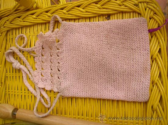 Vintage: ANTIGUO BOLSO DE PERL&Eacute; 20X18 CMS - Foto 2