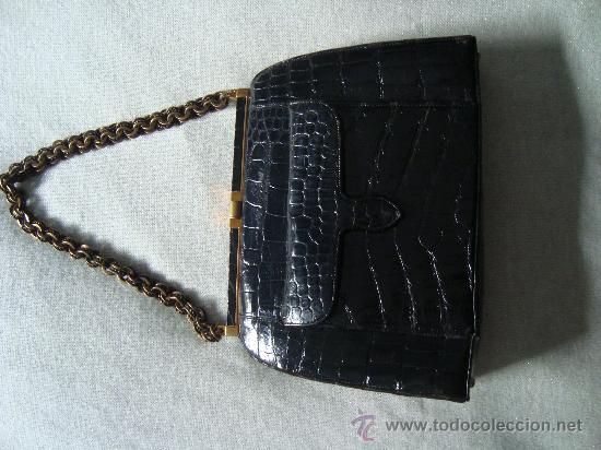 Vintage: BOLSO DE COCODRILO NEGRO - Foto 5