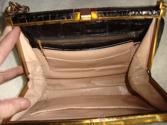 Vintage: BOLSO DE COCODRILO NEGRO - Foto 3