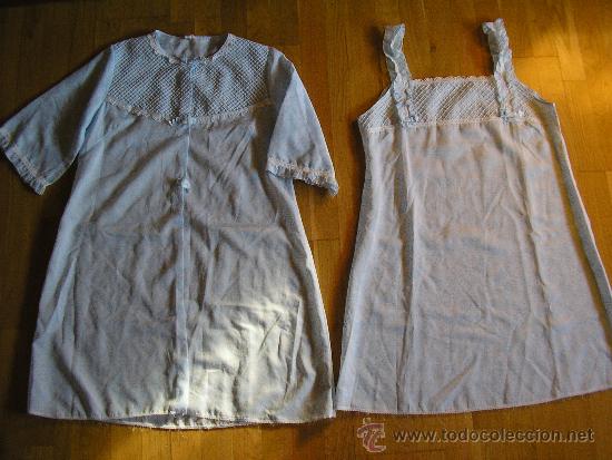 Vintage: CONJUNTO DE BATA Y CAMISON VINTAGE - Foto 1
