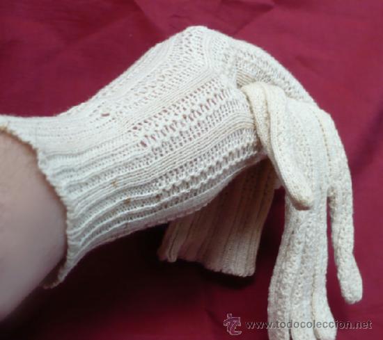 Vintage: guantes de algod&oacute;n, 60s - Foto 2