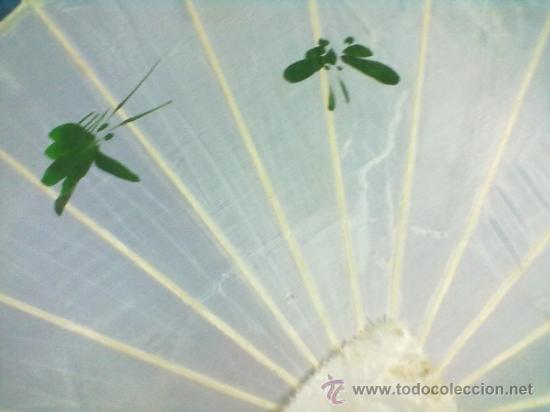 Vintage: SOMBRILLA  ORIENTAL SEDA PINTADA VINTAGE - Foto 3