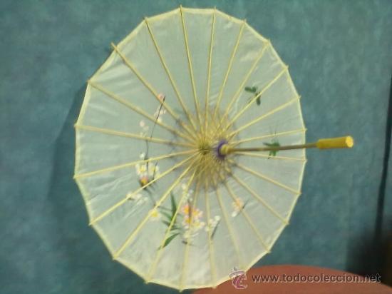 Vintage: SOMBRILLA  ORIENTAL SEDA PINTADA VINTAGE - Foto 4
