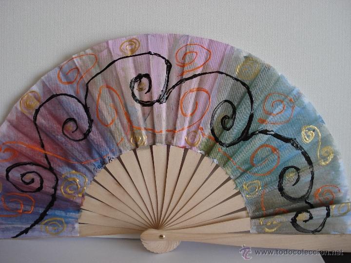 Vintage: ABANICO PINTADO A MANO DE 18 cm - Foto 1