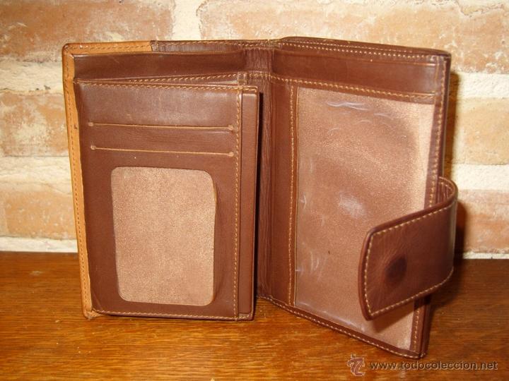 Vintage: CARTERA, MONEDERO PIEL ORIGINAL. - Foto 2
