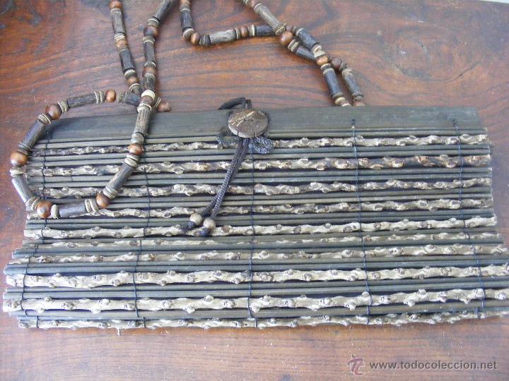 Vintage: Antigua bolsa de mano en Madera - Foto 3