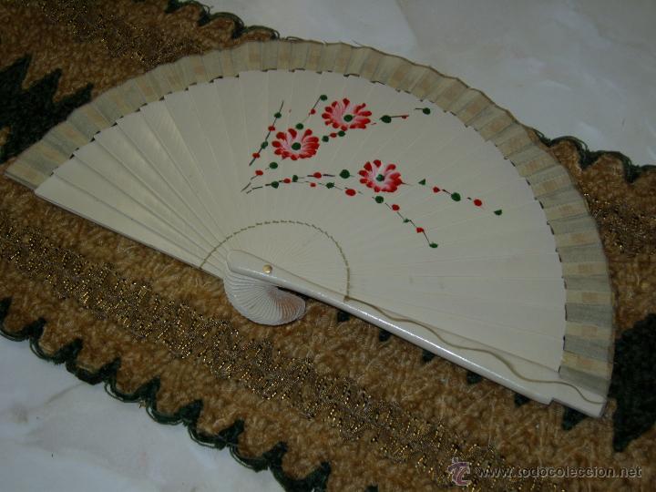 Vintage: ABANICO DE MADERA PINTADO. - Foto 5