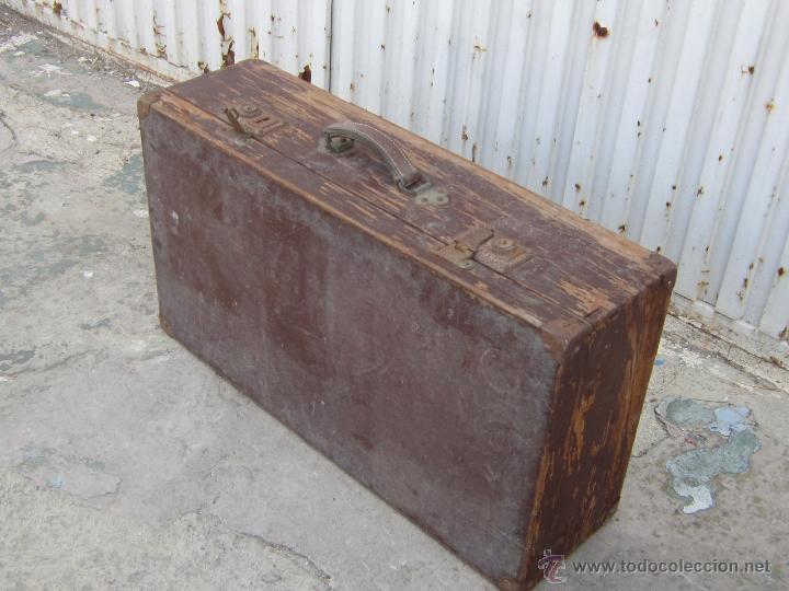 Vintage: MALETA EN MADERA PINO DE CANADA REPINTADA - Foto 5