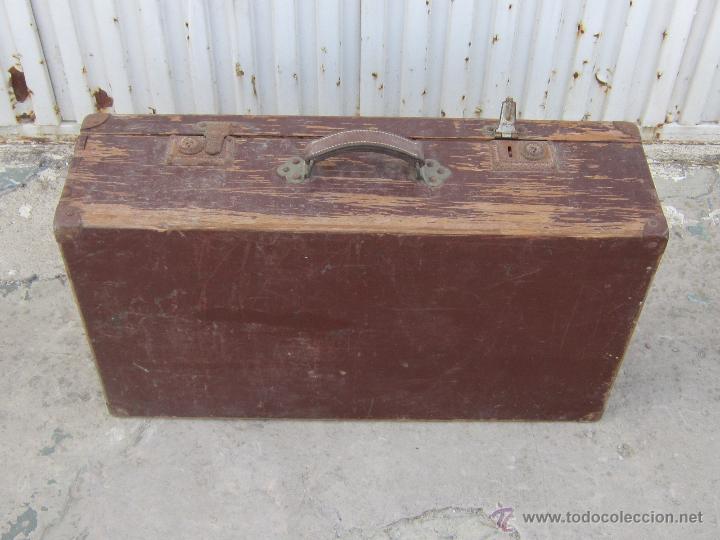 Vintage: MALETA EN MADERA PINO DE CANADA REPINTADA - Foto 6