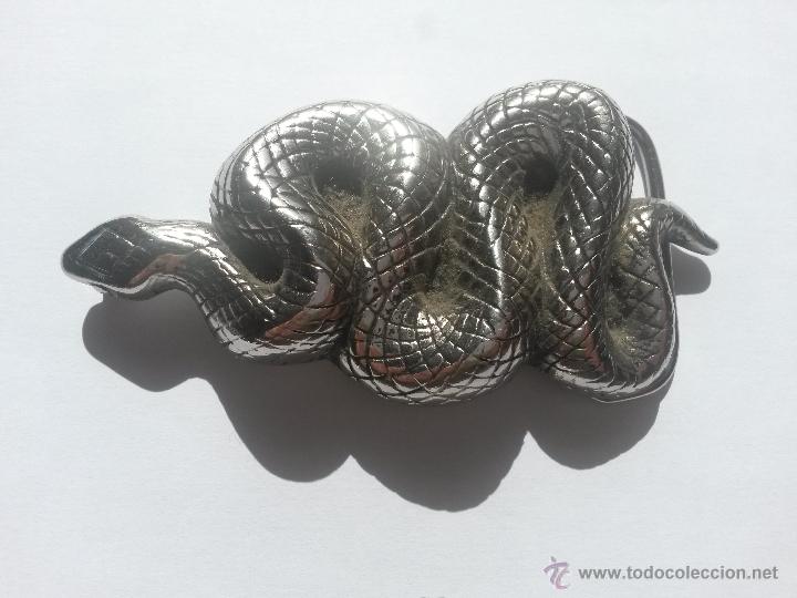 Vintage: Hebilla de sepiente de 10 x 5 cms. lista para poner en cinturon - Foto 1