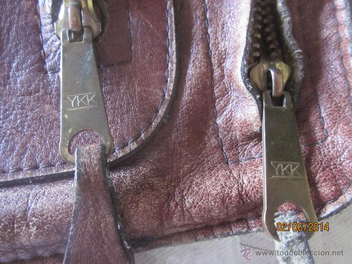 Vintage: CARTERA DE CUERO CIERRE YKK, DIVERSOS COMPARTIMENTOS - Foto 2