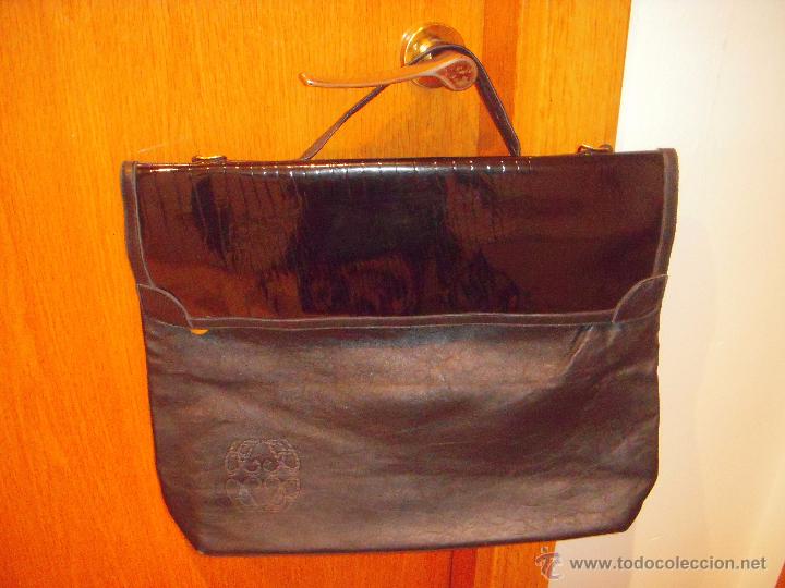Vintage: bolso de piel negro - Foto 8