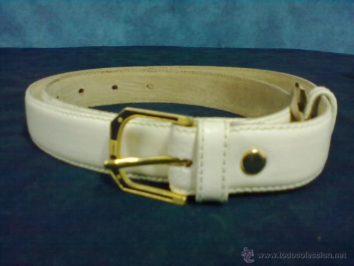 Vintage: CINTURON NI&Ntilde;O CUERO BLANCO CINTO - Foto 1