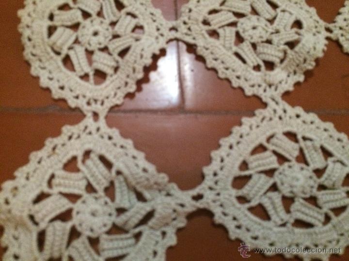 Vintage: Antiguo 5  tapete rectangular y cuadrado  hecho a mano en ganchillo blanco - Foto 2