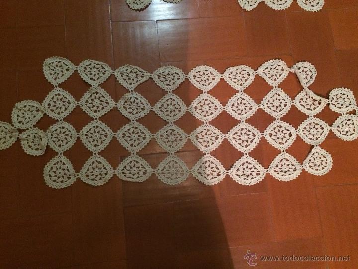 Vintage: Antiguo 5  tapete rectangular y cuadrado  hecho a mano en ganchillo blanco - Foto 5
