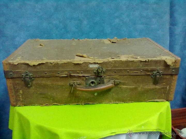 Vintage: MALETA DE MADERA ENTELADA - Foto 1