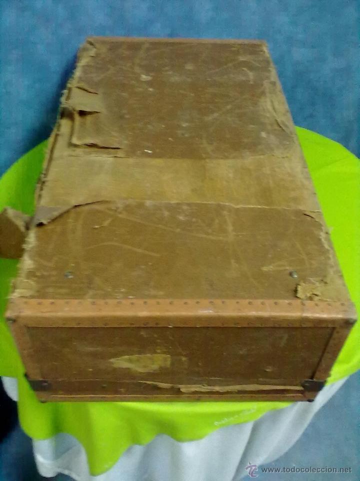 Vintage: MALETA DE MADERA ENTELADA - Foto 4