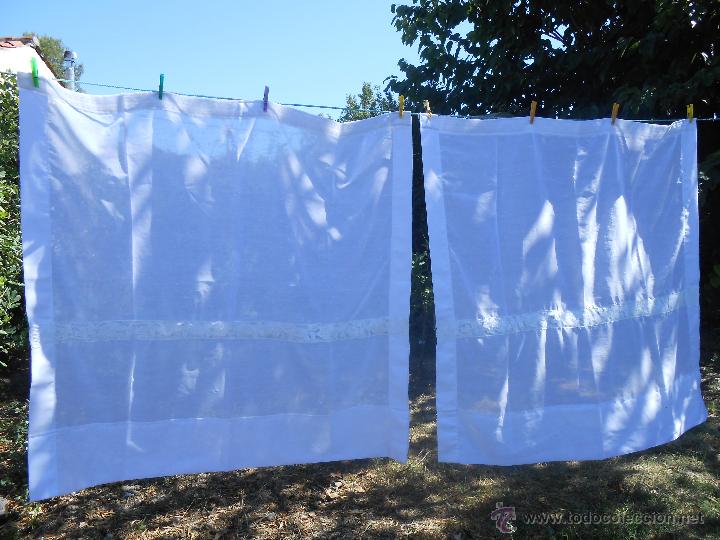 Vintage: 2 CORTINAS  1m 20,5 cms  x 1m 15,5 cms. - Foto 2