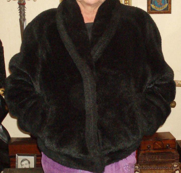 Vintage: chaqueton corto de pelo negro - Foto 1