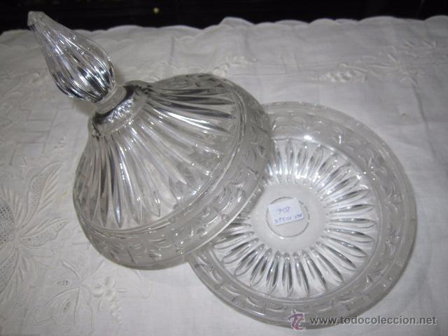 Vintage: Antiguo tarro de tocador de cristal. Di&aacute;metro: 15 cms. - Foto 4