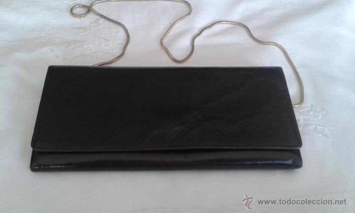 Vintage: ANTIGUA CARTERA DE PIEL MARRON. - Foto 1