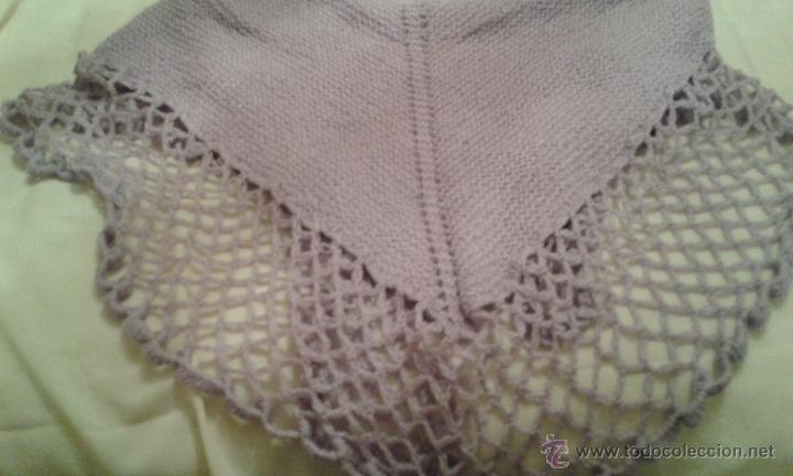 Vintage: ANTIGUO CHAL DE PUNTO HECHO A MANO - Foto 1