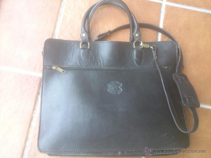 Vintage: ANTIGUO BOLSO EN CUERO HECHO A MANO - Foto 1
