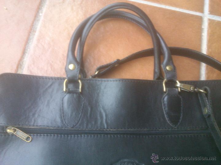 Vintage: ANTIGUO BOLSO EN CUERO HECHO A MANO - Foto 4