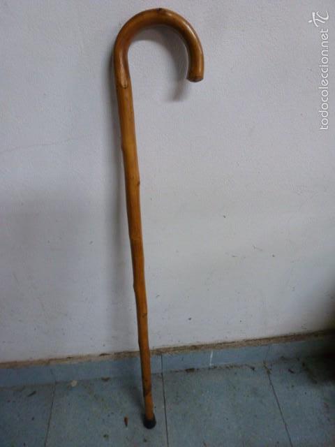 Vintage: Baston cachava madera, punta de goma,88 cm longitud - Foto 1