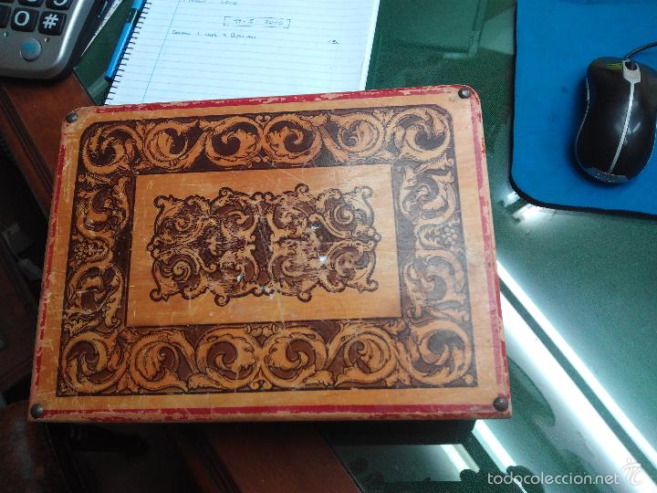 Vintage: MALETA-PLUMIER DE MADERA PARA COLEGIO - Foto 2