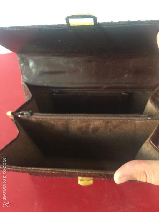 Vintage: BOLSO Y MONEDERO DE PIEL DE COCODRILO. - Foto 3
